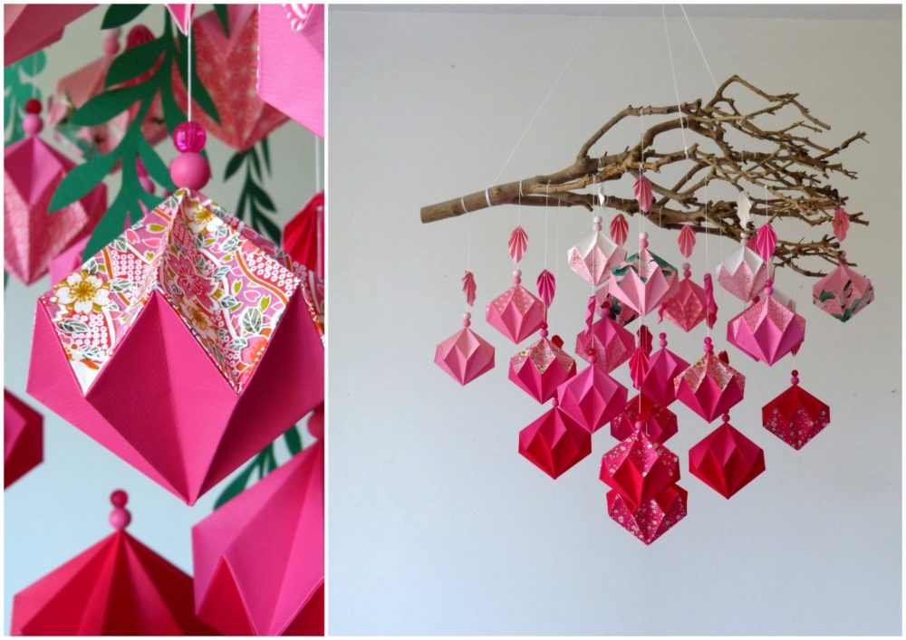 Une suspension de diamants en dégradé de rose...