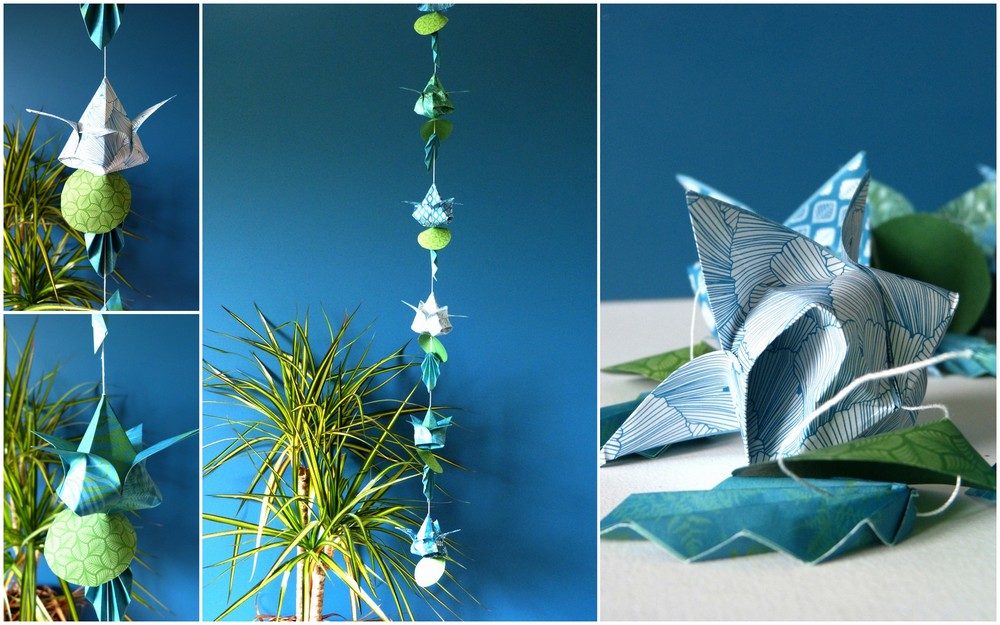 Guirlande de tulipes bleu paon