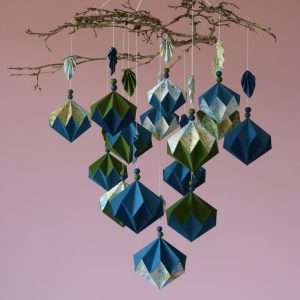 Suspension de diamants bleus canard et vert mousse VENDUE