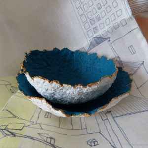Coupes pétales bleu canard VENDUES