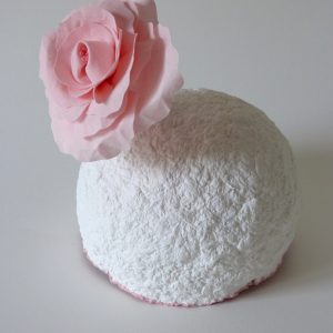 Fleur en tissu et vase en papier mâché (vendu)