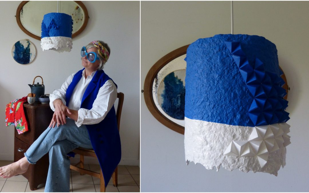 Une collaboration en bleu et blanc Atelier Darbroche & Estampapier